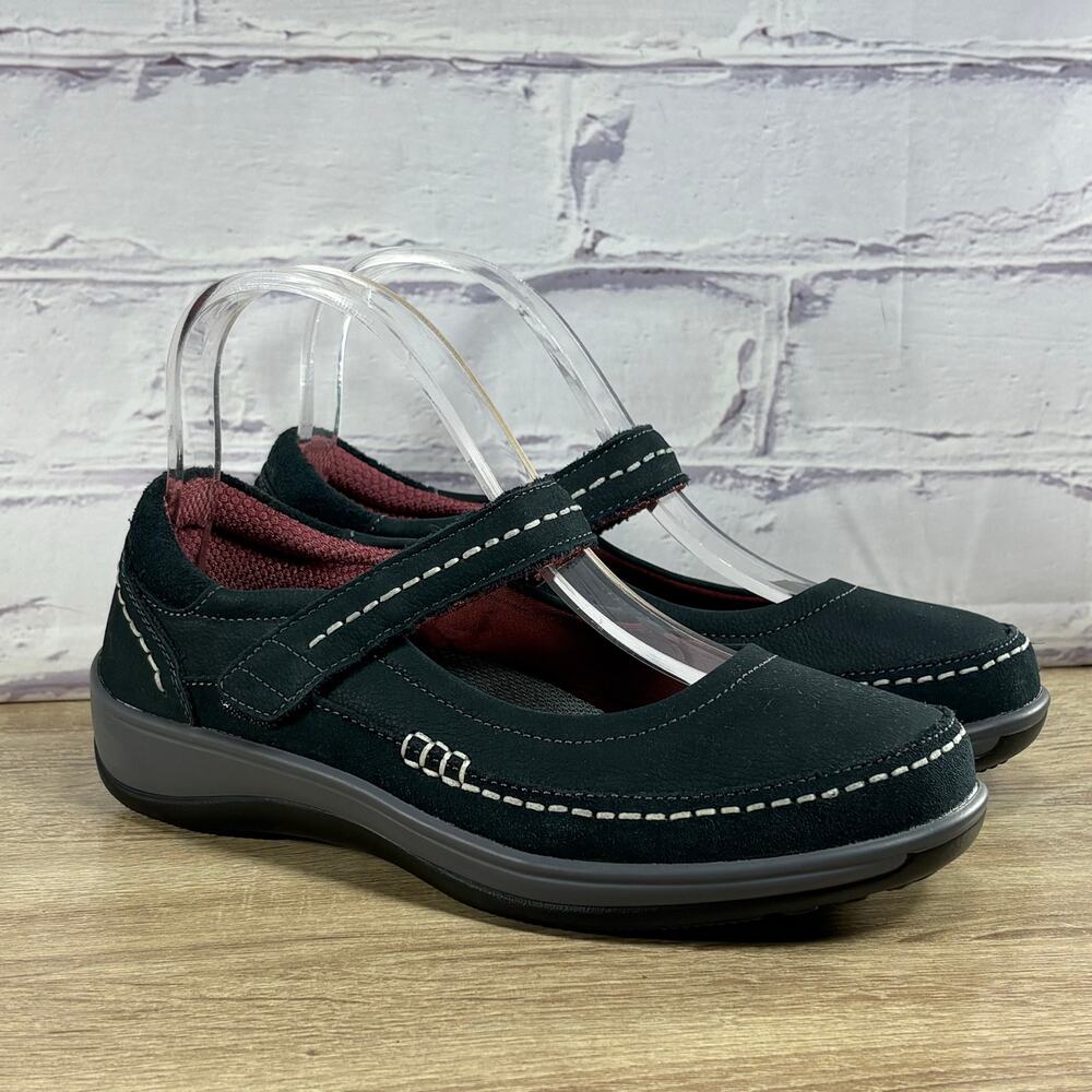 Orthofeet Athens 863 Navy Blue Mary Jane Shoes Women's 7 B Slip On Comfort
